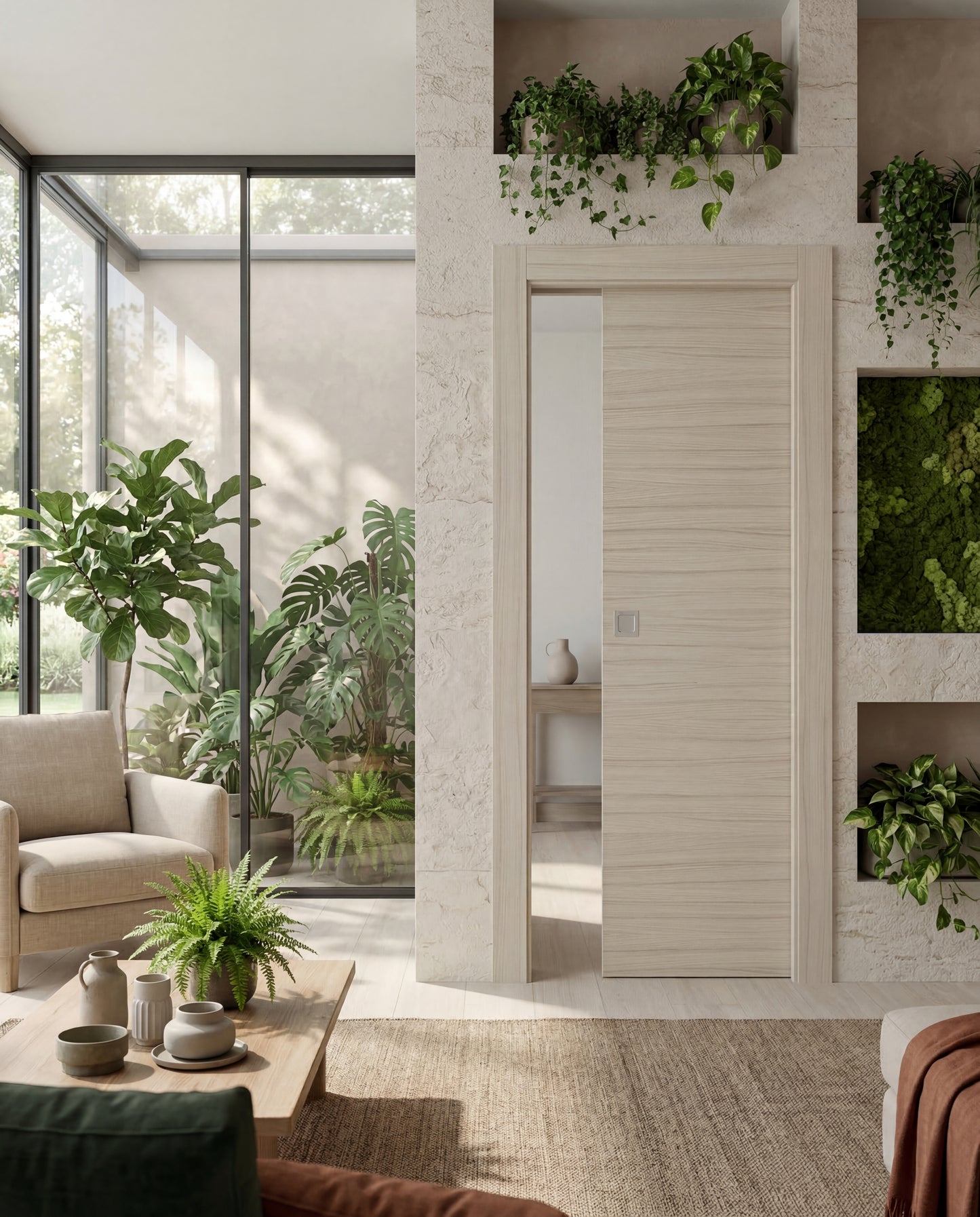 Porta Scorrevole in legno Palissandro White