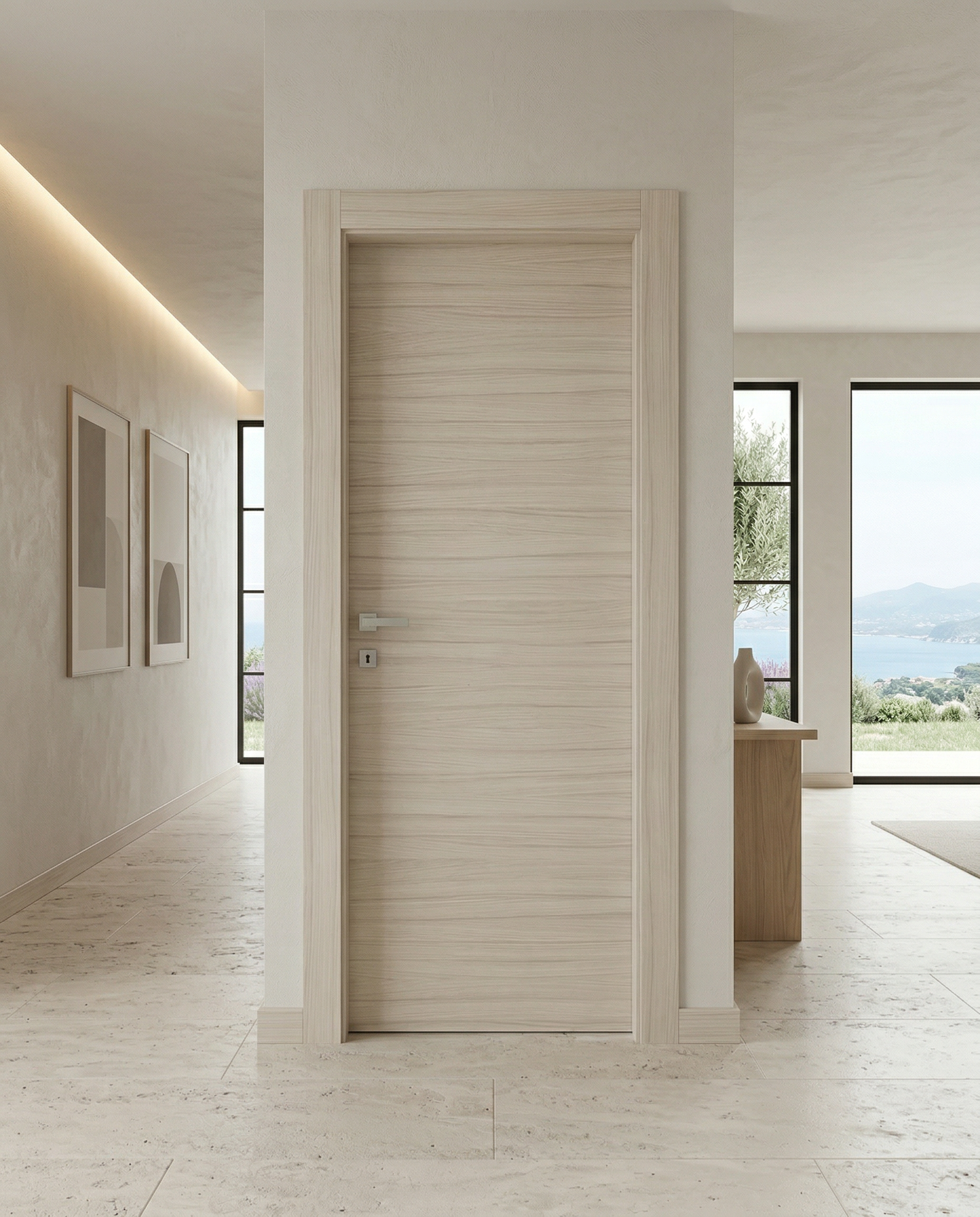 Porta Battente in legno Palissandro White