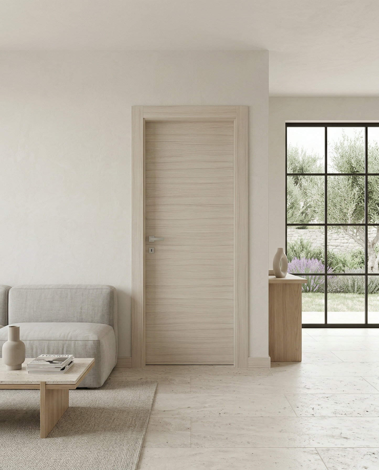 Porta Battente in legno Palissandro White