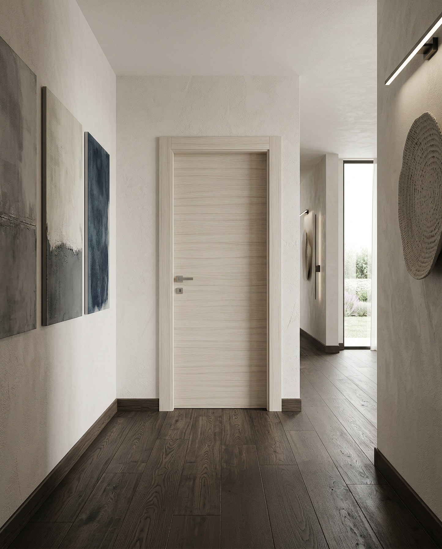 Porta Battente in legno Palissandro White