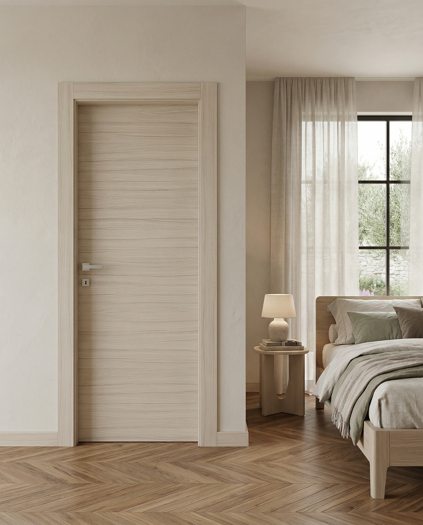 Porta Battente in legno Palissandro White