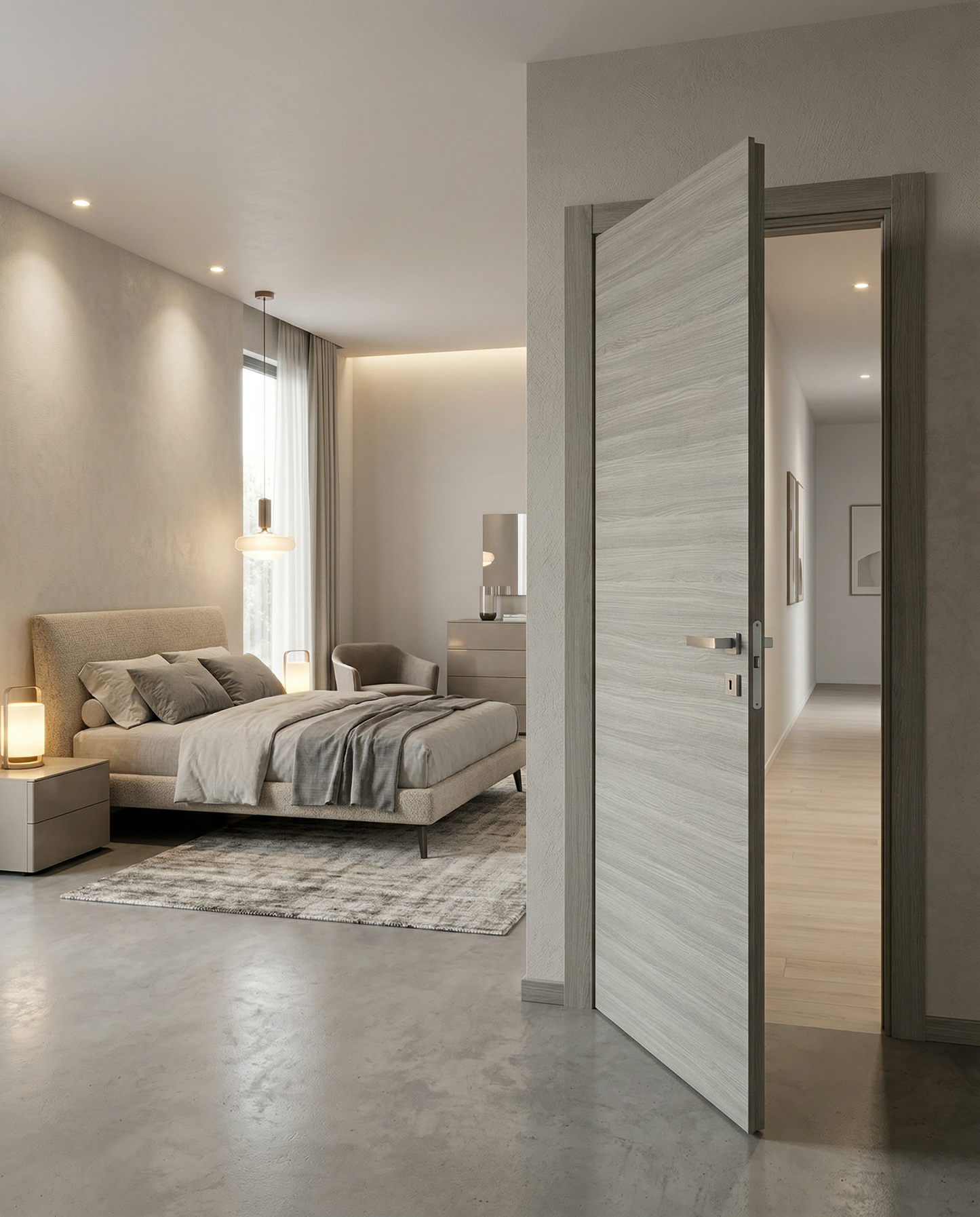 Porta Battente in legno Rovere Grigio