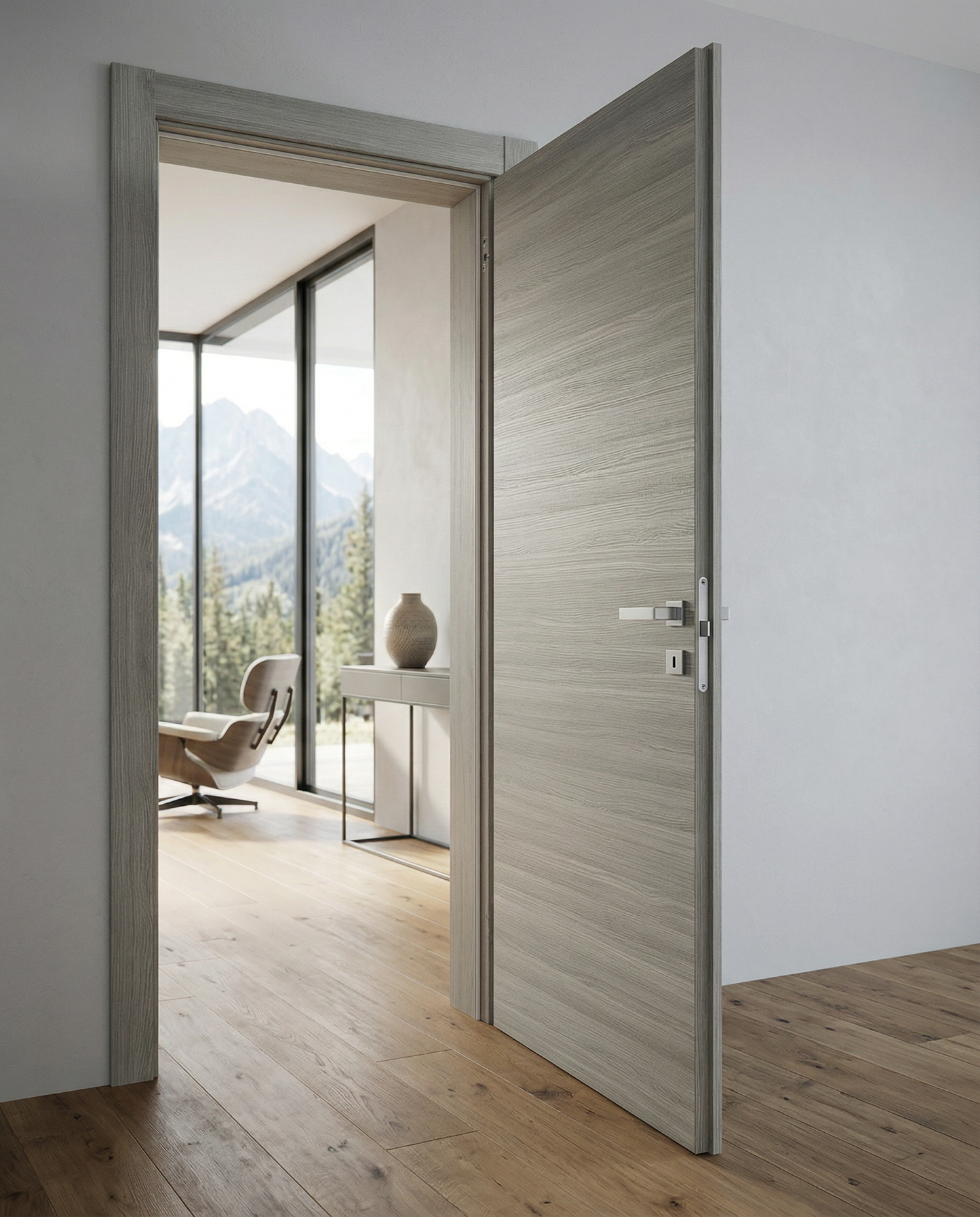 Porta Battente in legno Rovere Grigio