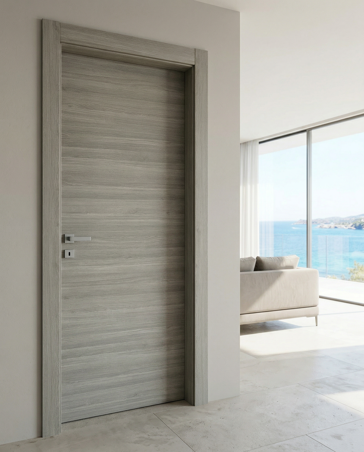 Porta Battente in legno Rovere Grigio
