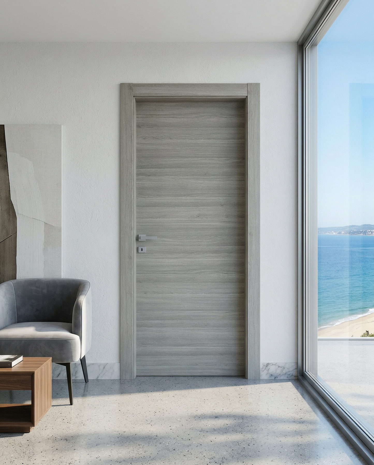 Porta Battente in legno Rovere Grigio