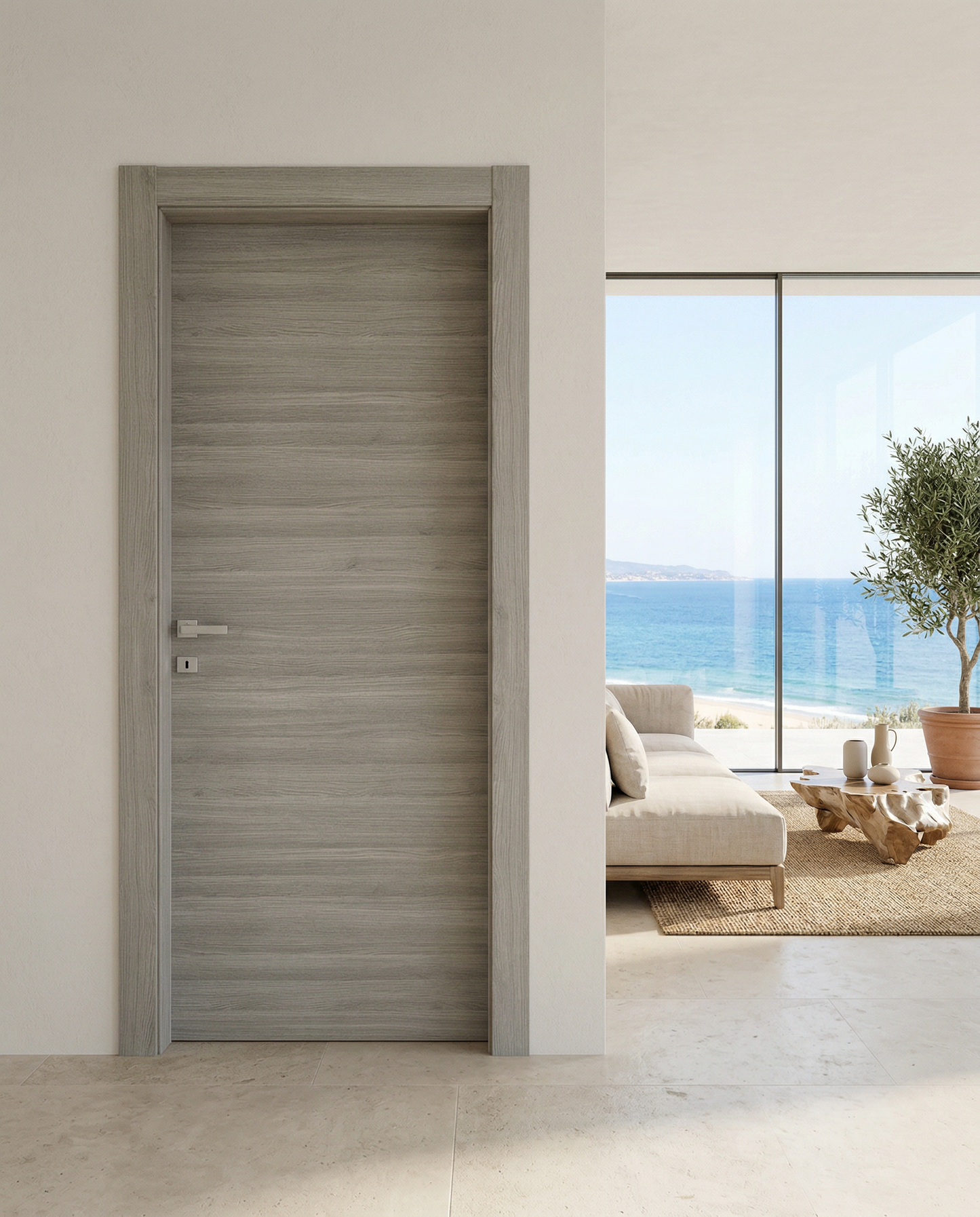 Porta Battente in legno Rovere Grigio