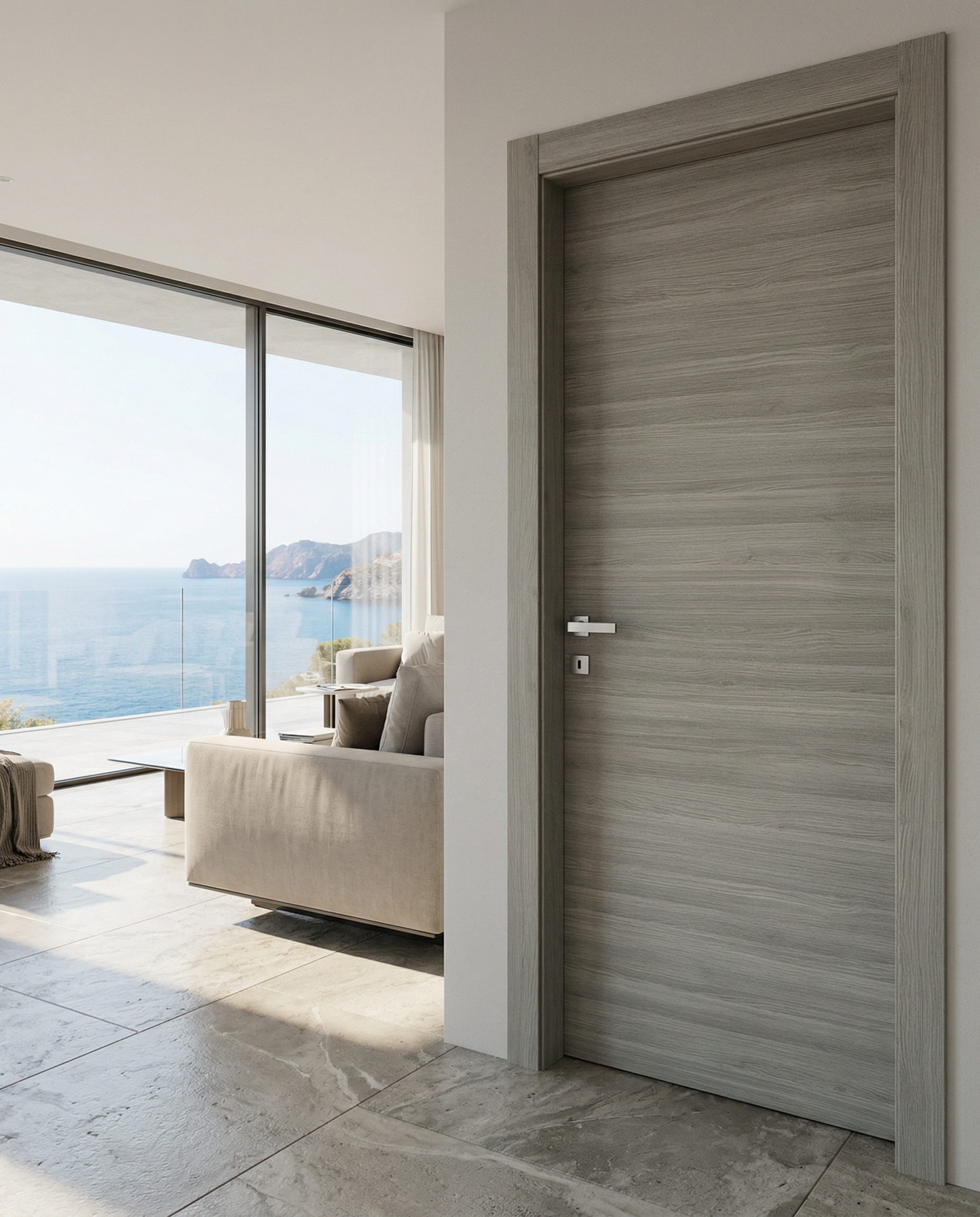 Porta Battente in legno Rovere Grigio