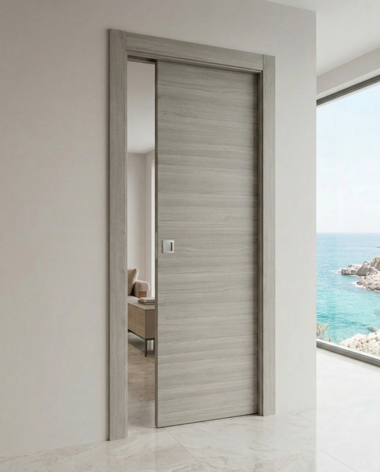 Porta Scorrevole in legno Rovere Grigio