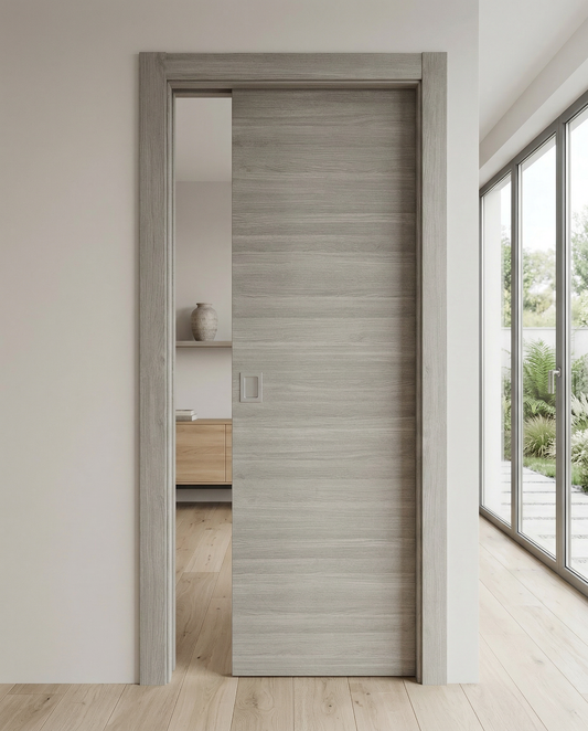 Porta Scorrevole in legno Rovere Grigio