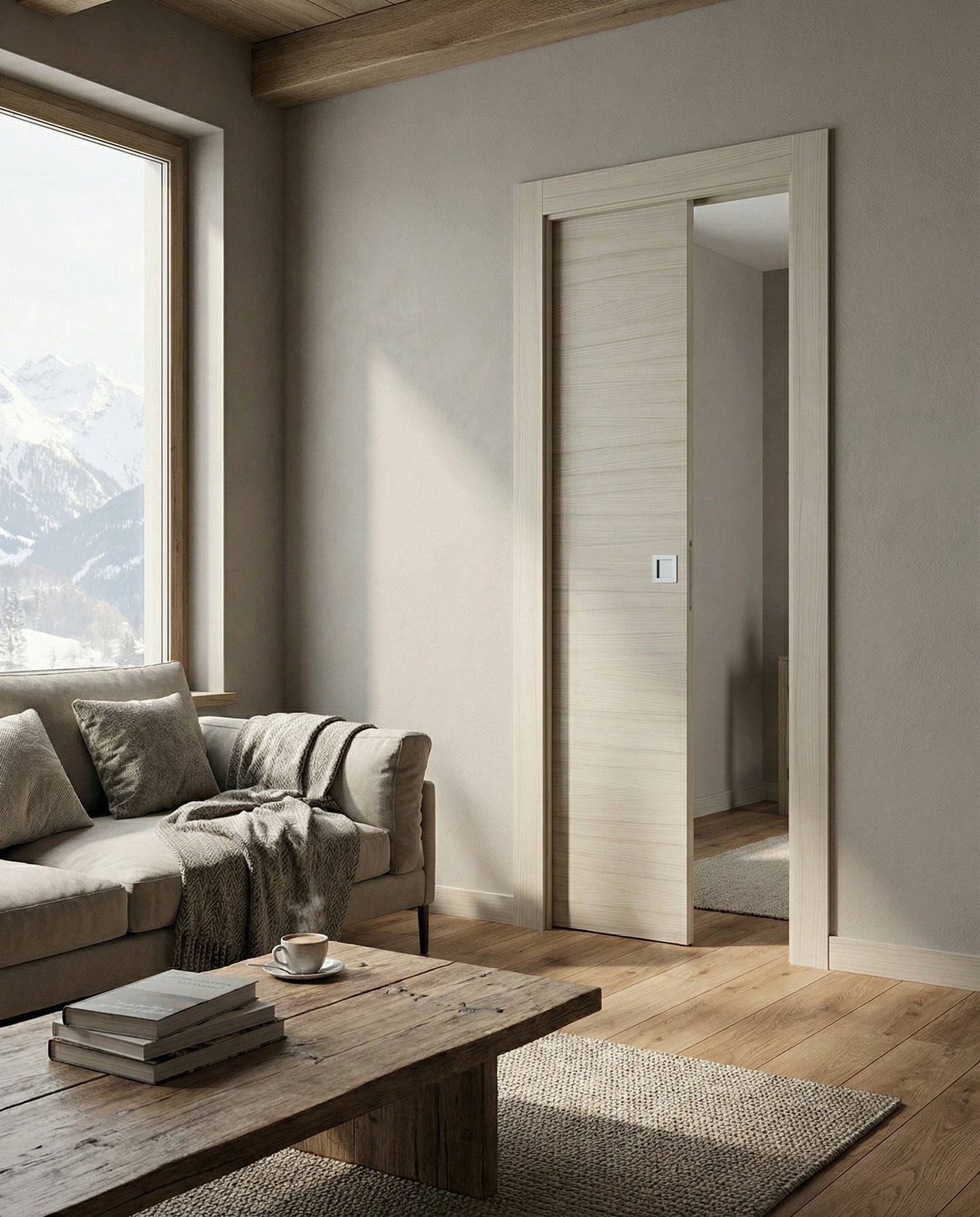 Porta Scorrevole in legno Palissandro White